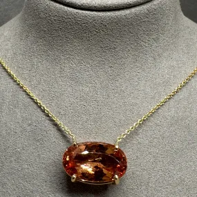 10ct Imperial Topaz Solitaire Necklace