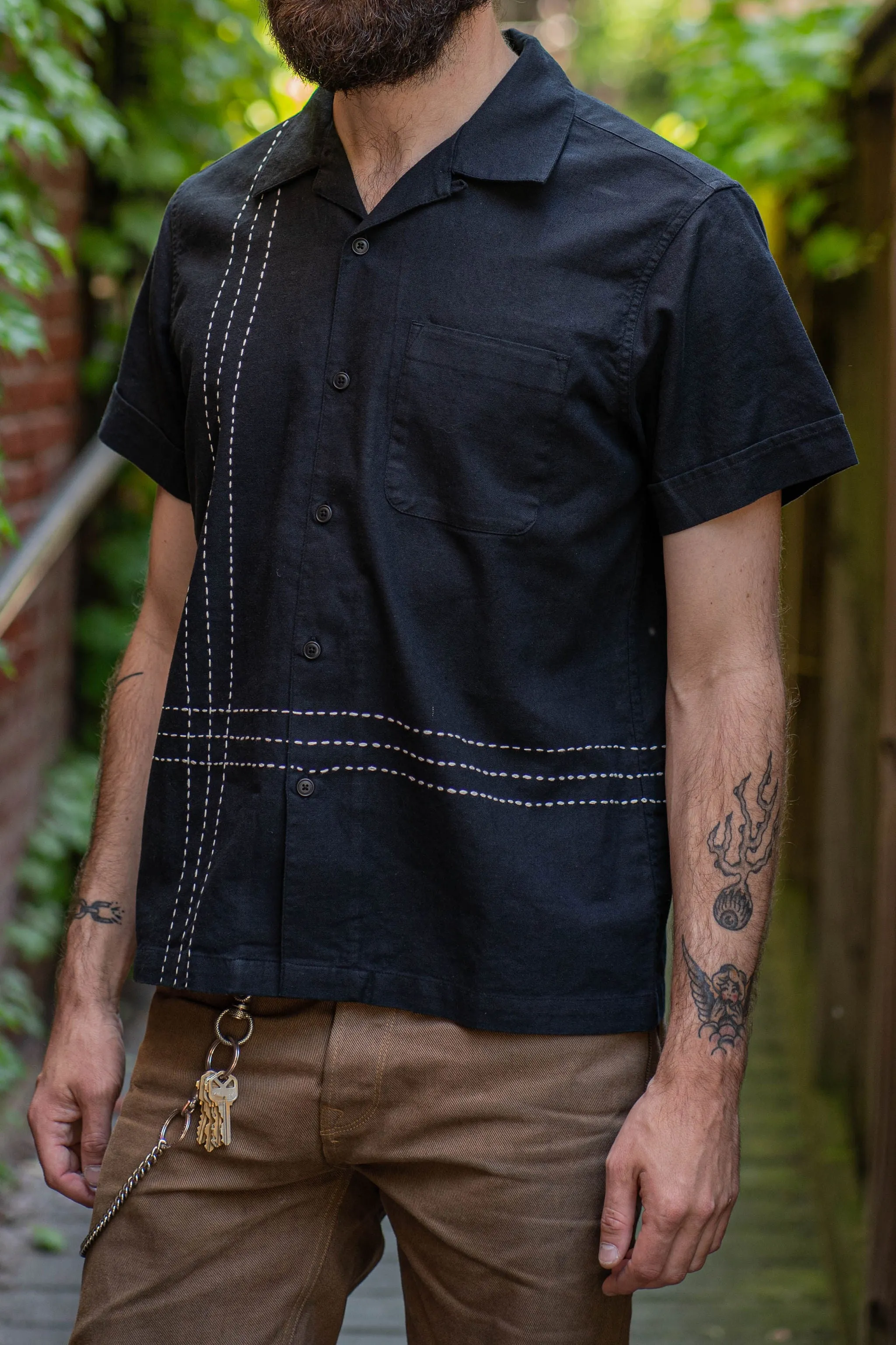 3sixteen Vacation Shirt - Black Hand Stitch