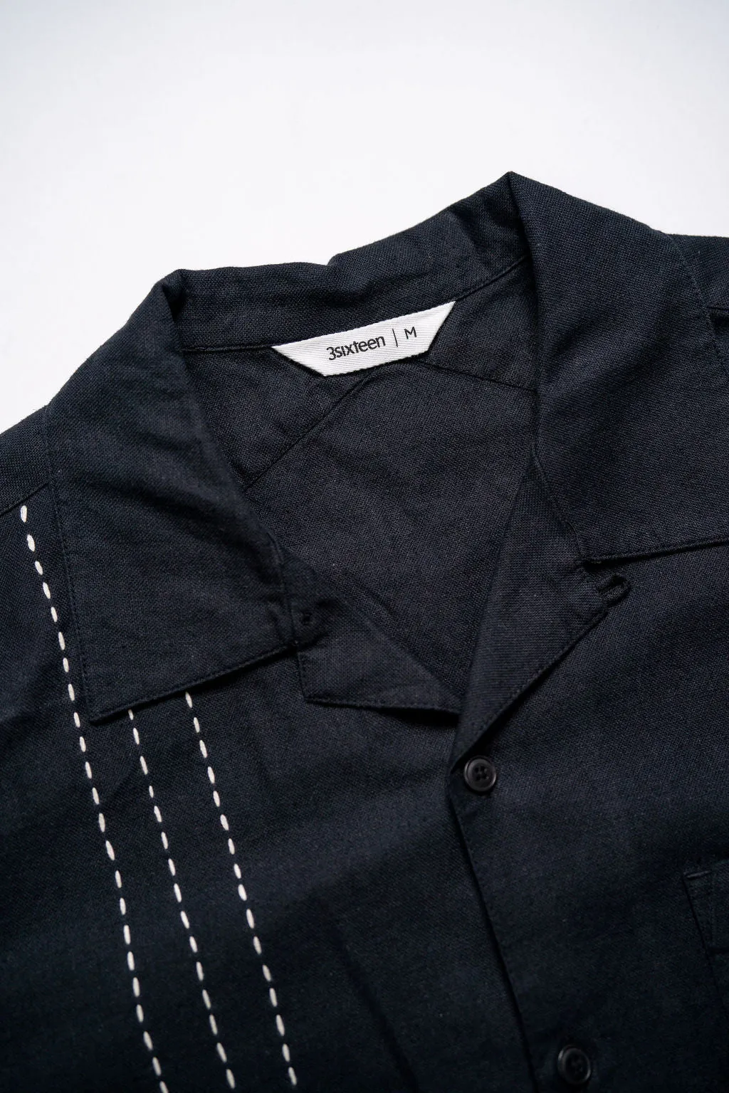 3sixteen Vacation Shirt - Black Hand Stitch