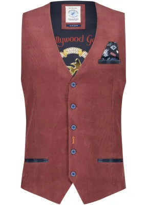 A Fish Named Fred Men's Rib Gilet Chili Red