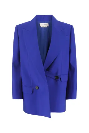 Alexander McQueen Asymmetric Double-Breasted Tailored Blazer