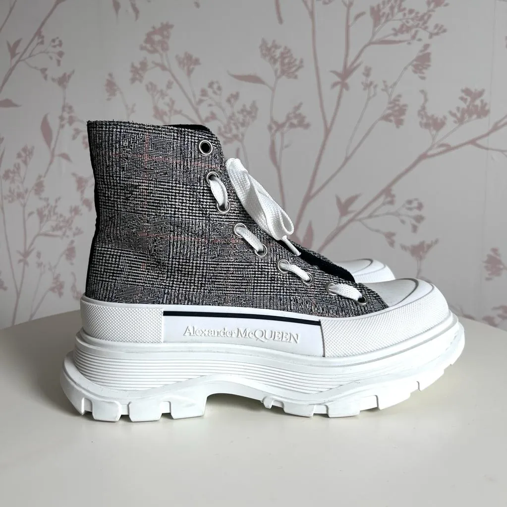 Alexander McQueen Woven High Top Sneakers Size 39