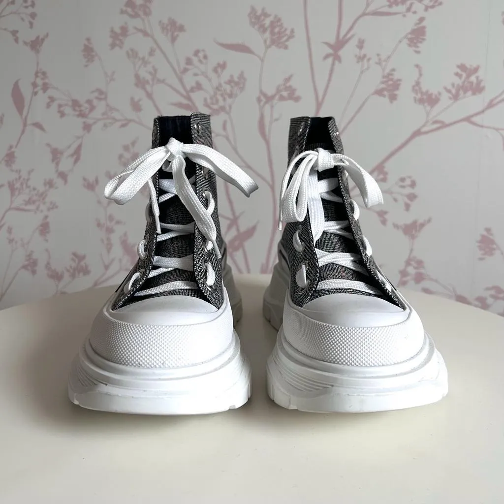 Alexander McQueen Woven High Top Sneakers Size 39