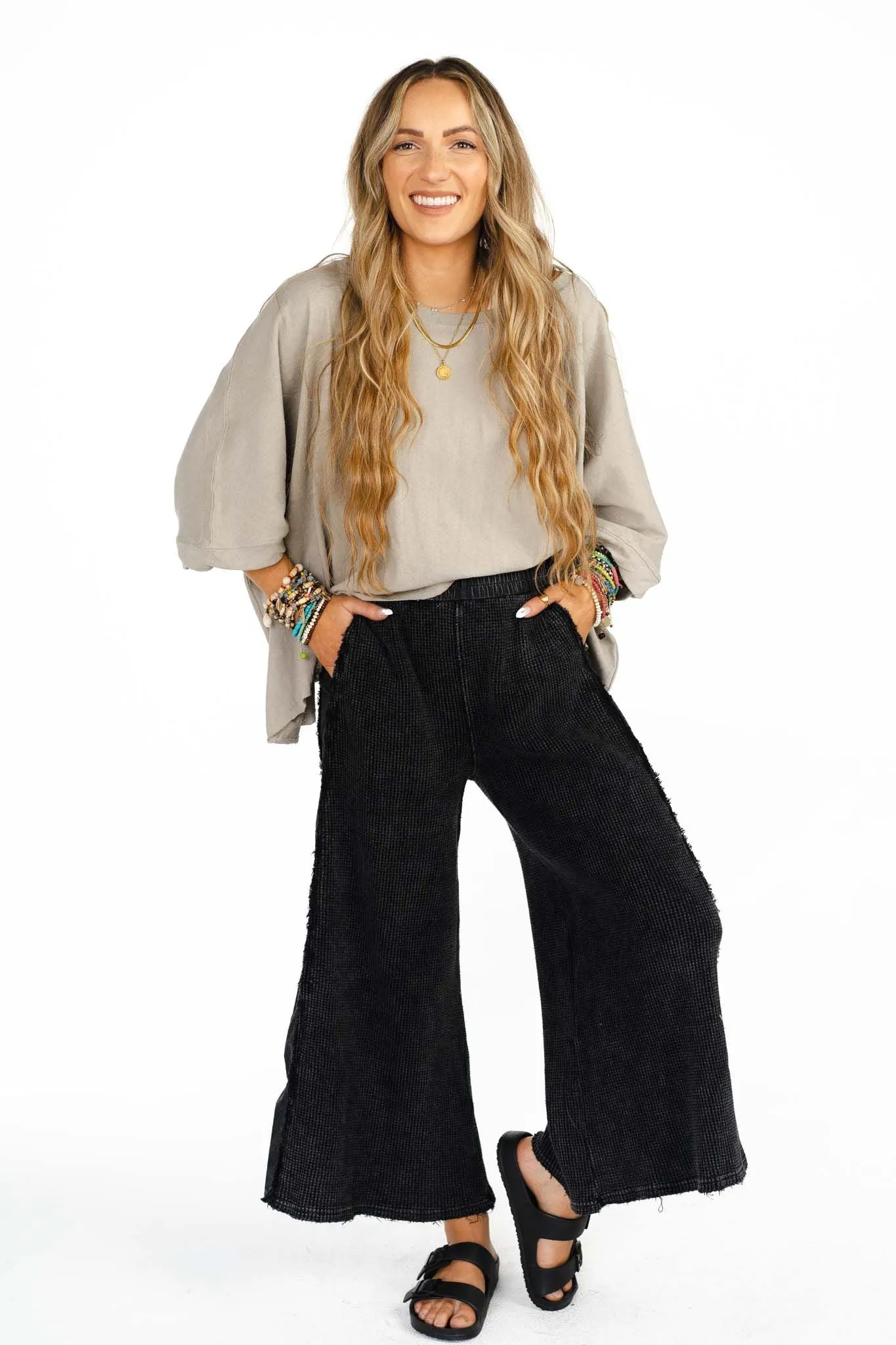 All About It Wide Leg Pant - Washed Black