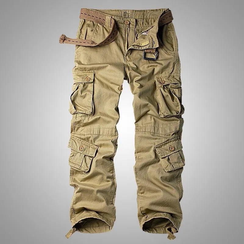 Alternative Men's Red and Black Camo Cargo Pants - Tactical Style with 8 Pockets