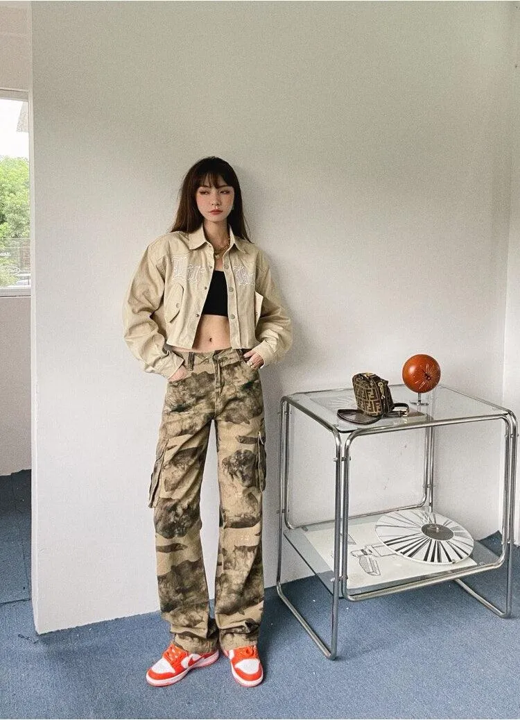 Alternative Women's Camo Cargo Pants - Low Rise Safari Style