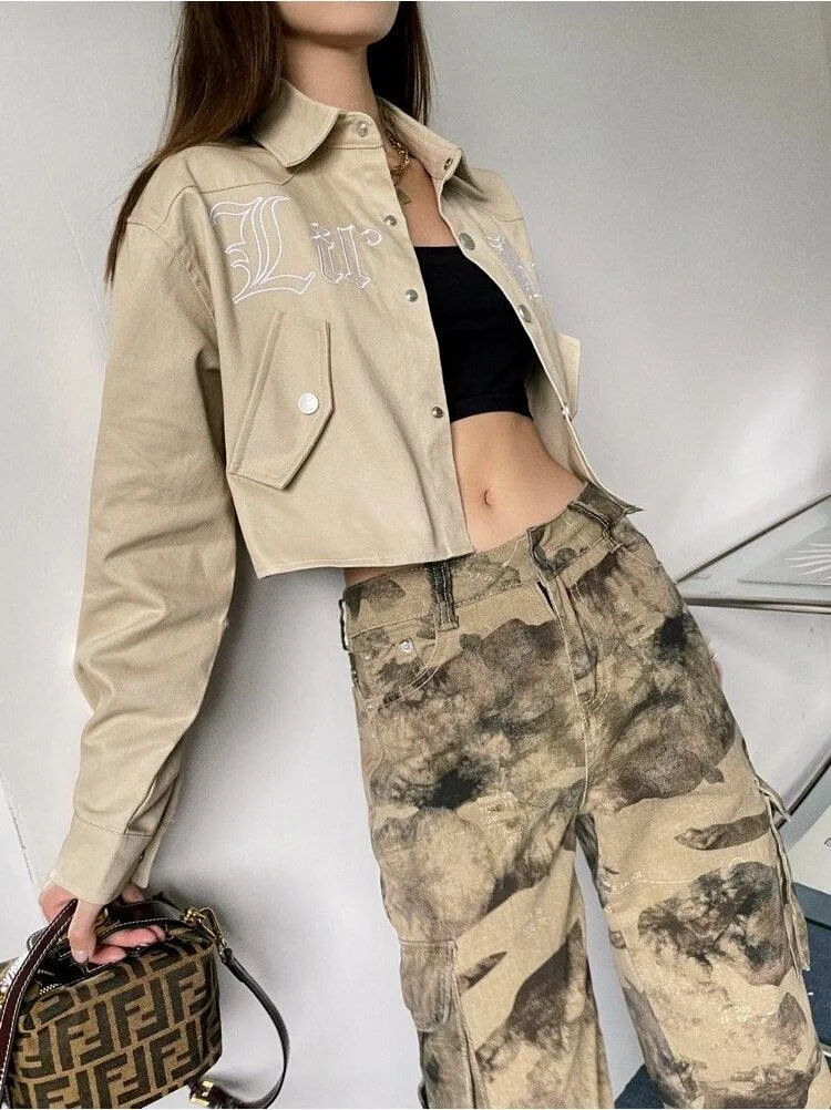 Alternative Women's Camo Cargo Pants - Low Rise Safari Style