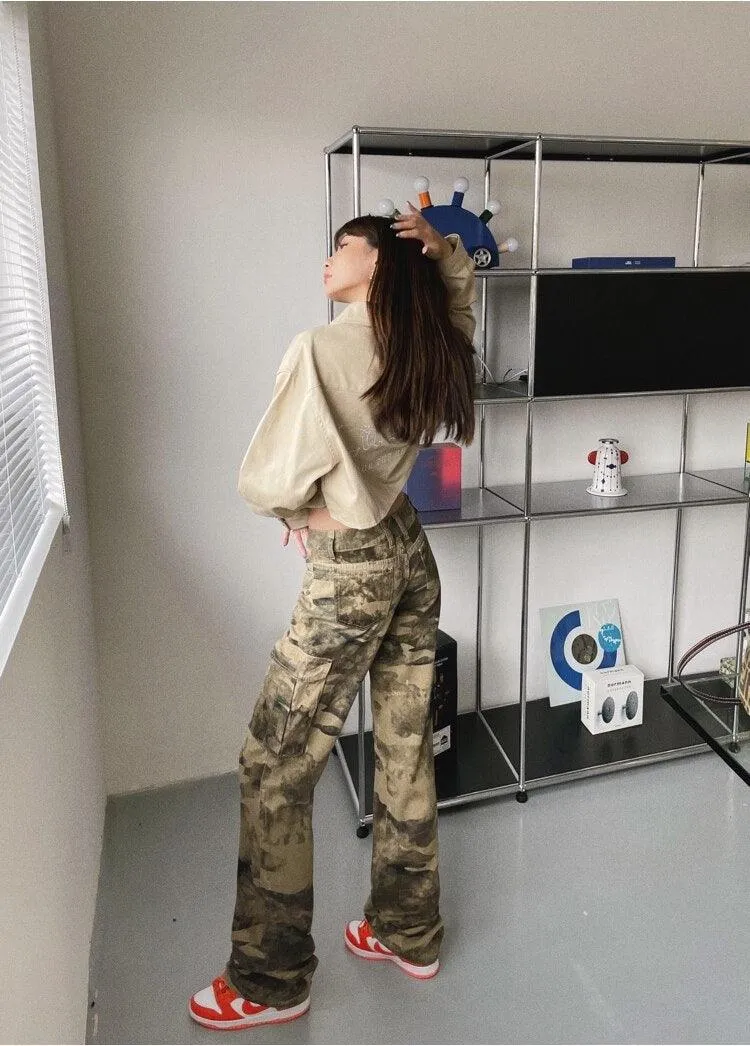 Alternative Women's Camo Cargo Pants - Low Rise Safari Style