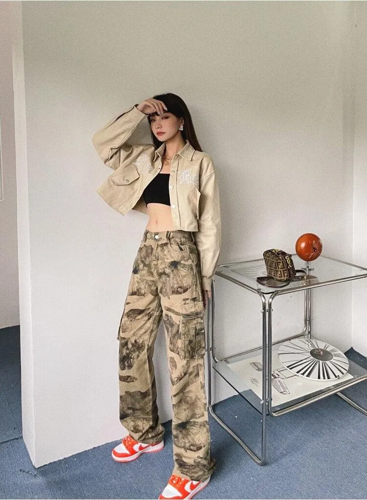 Alternative Women's Camo Cargo Pants - Low Rise Safari Style