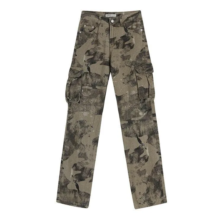 Alternative Women's Camo Cargo Pants - Low Rise Safari Style