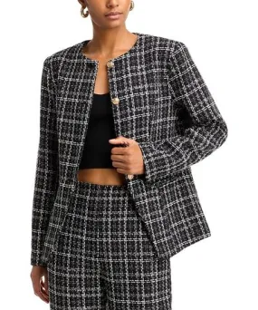 Aqua Tweed Plaid Blazer