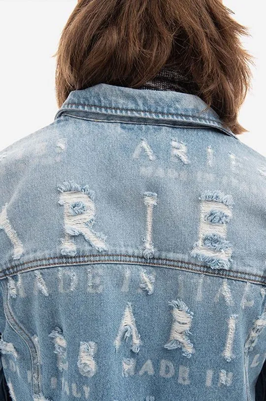 Aries denim jacket Destroyed Jean Jacket AR70001 BLUE men's blue color