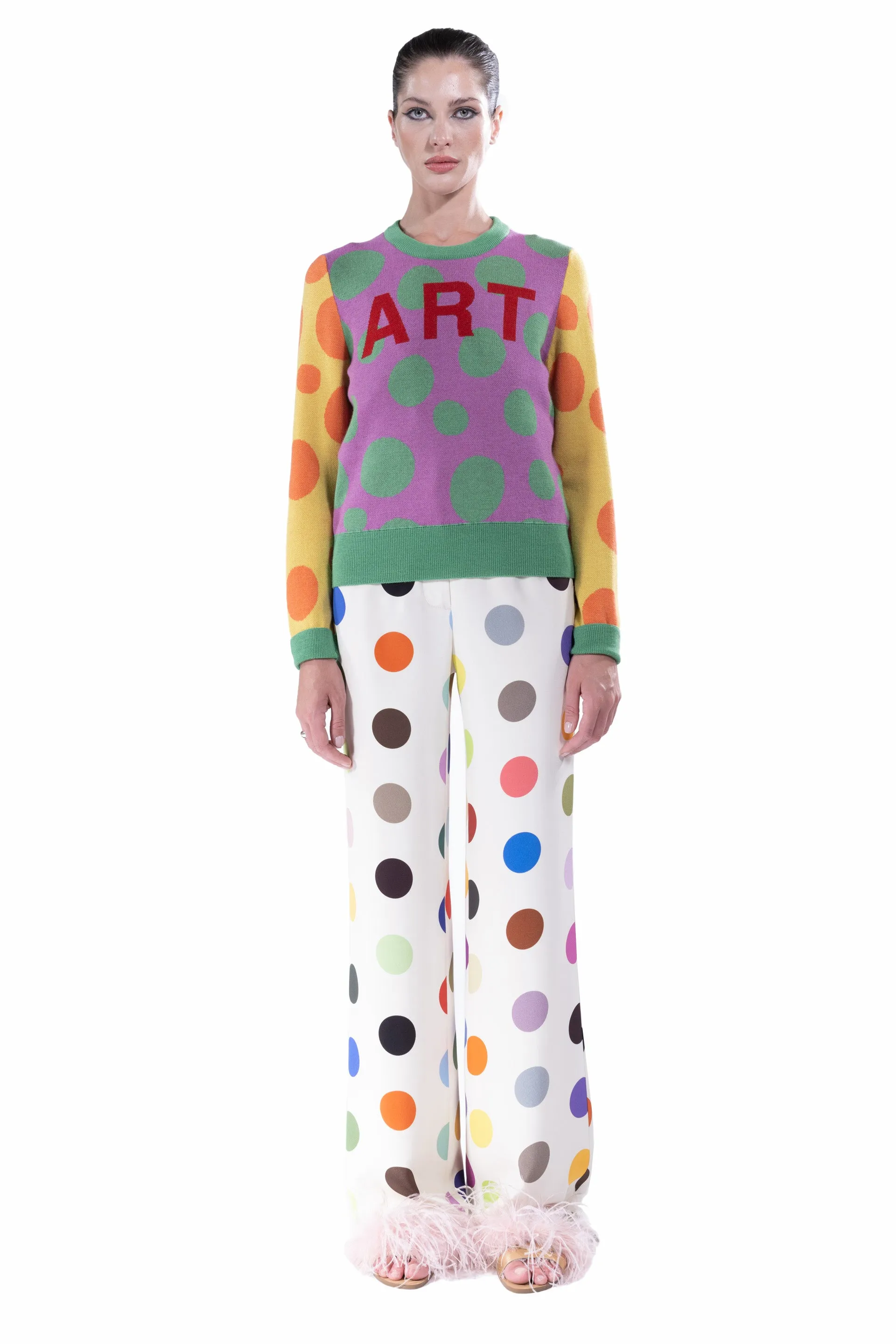 'ART LIFE' SHRUNKEN PULLOVER SWEATER