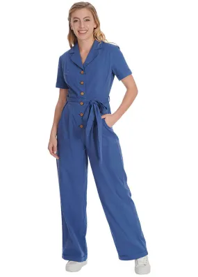 Banned Adventure Ahead 40's Jumpsuit Blue