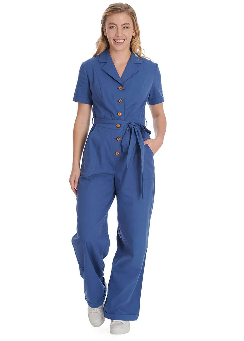 Banned Adventure Ahead 40's Jumpsuit Blue