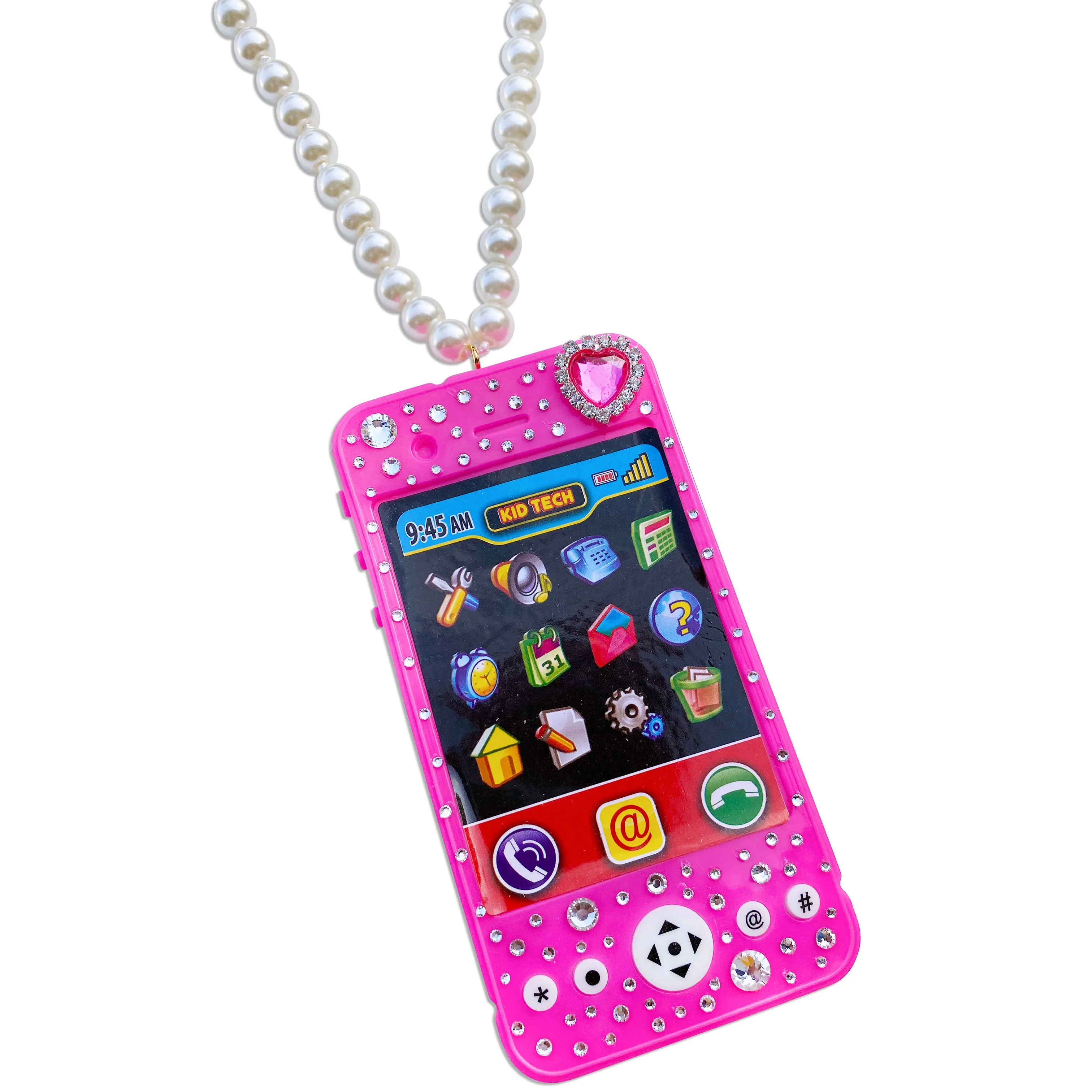 Bedazzled Pink Toy Phone Necklace