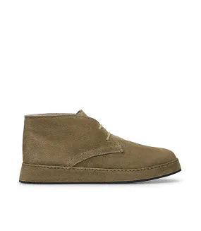 Beige suede desert boots