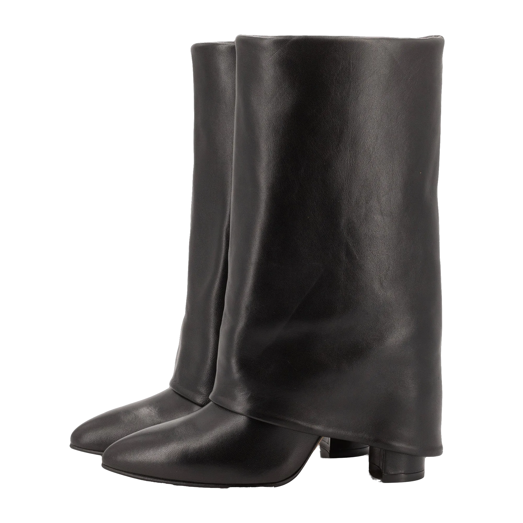 BERTA BLACK LEATHER BOOTS