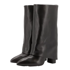 BERTA BLACK LEATHER BOOTS