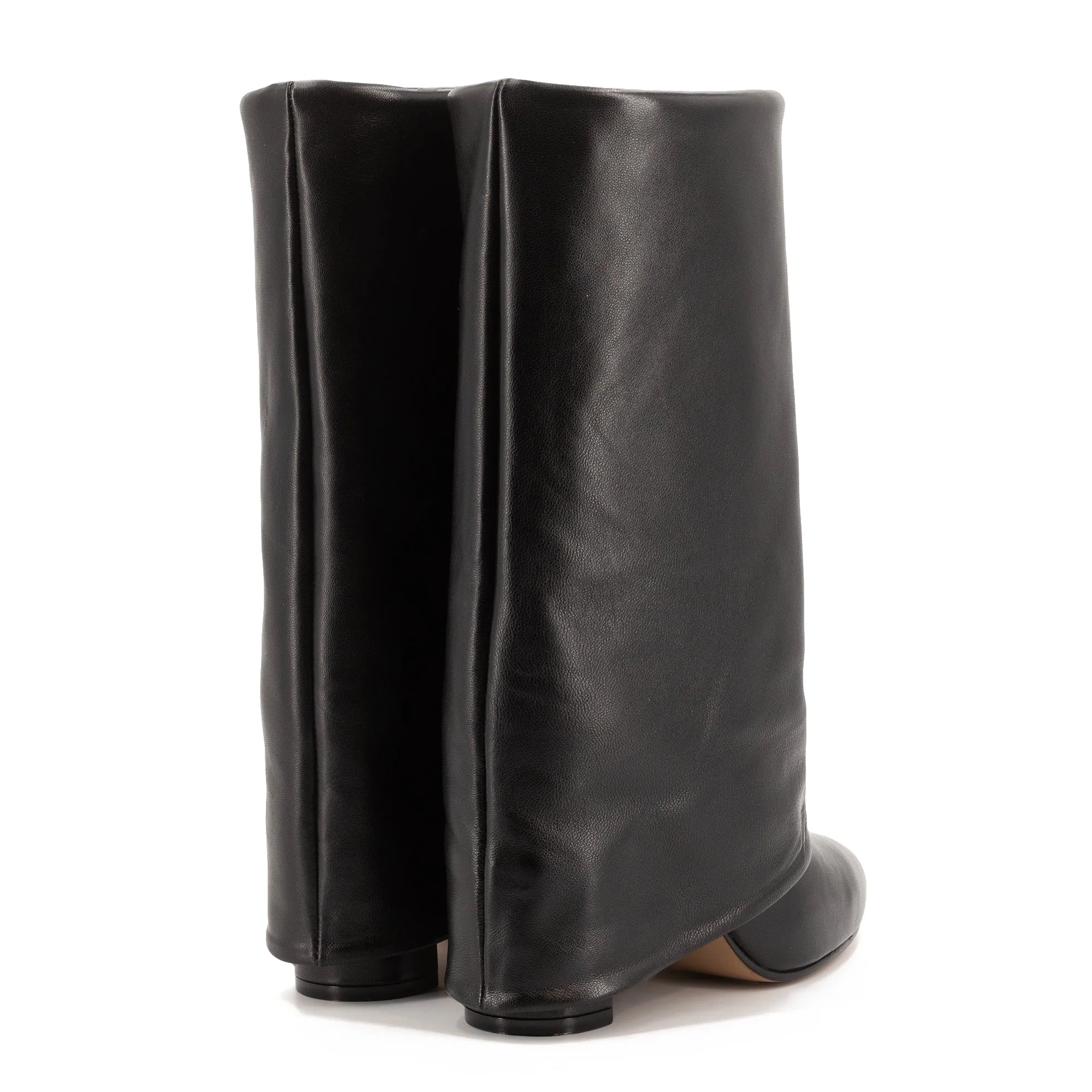 BERTA BLACK LEATHER BOOTS