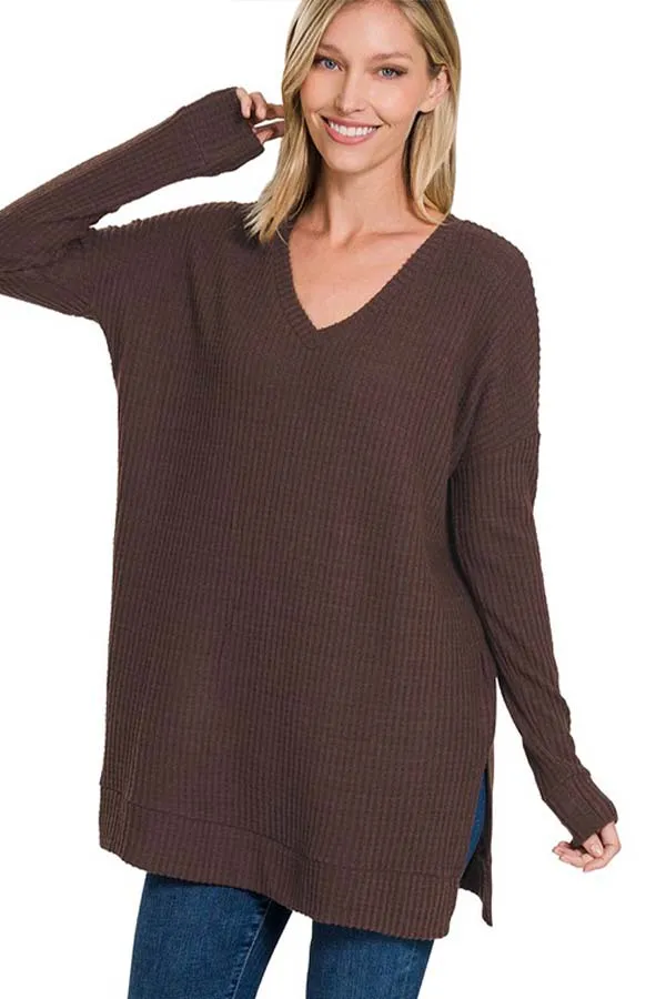 BK Basics Thermal Waffle Knit V-Neck