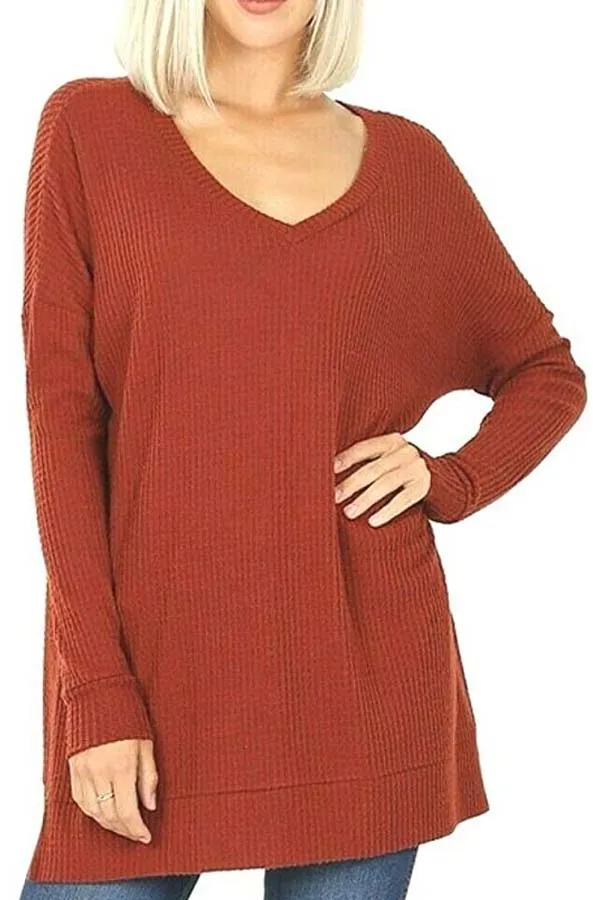 BK Basics Thermal Waffle Knit V-Neck