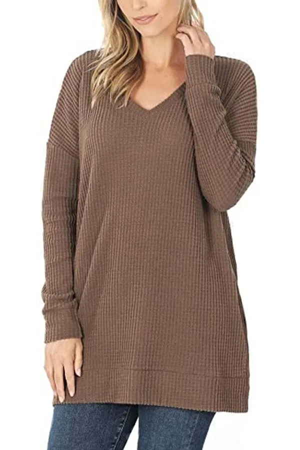 BK Basics Thermal Waffle Knit V-Neck