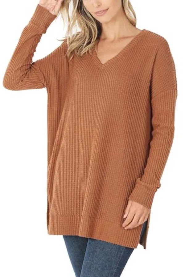 BK Basics Thermal Waffle Knit V-Neck