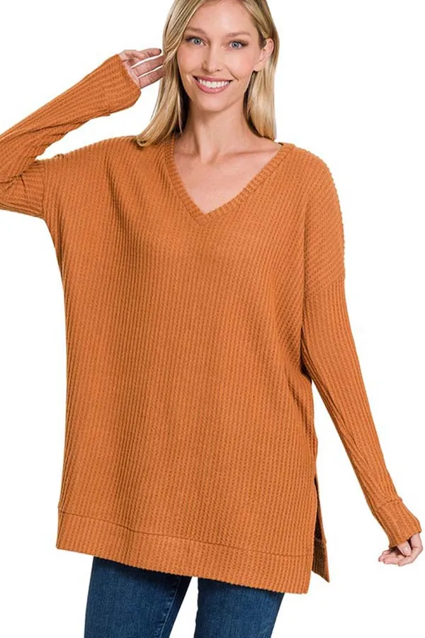 BK Basics Thermal Waffle Knit V-Neck