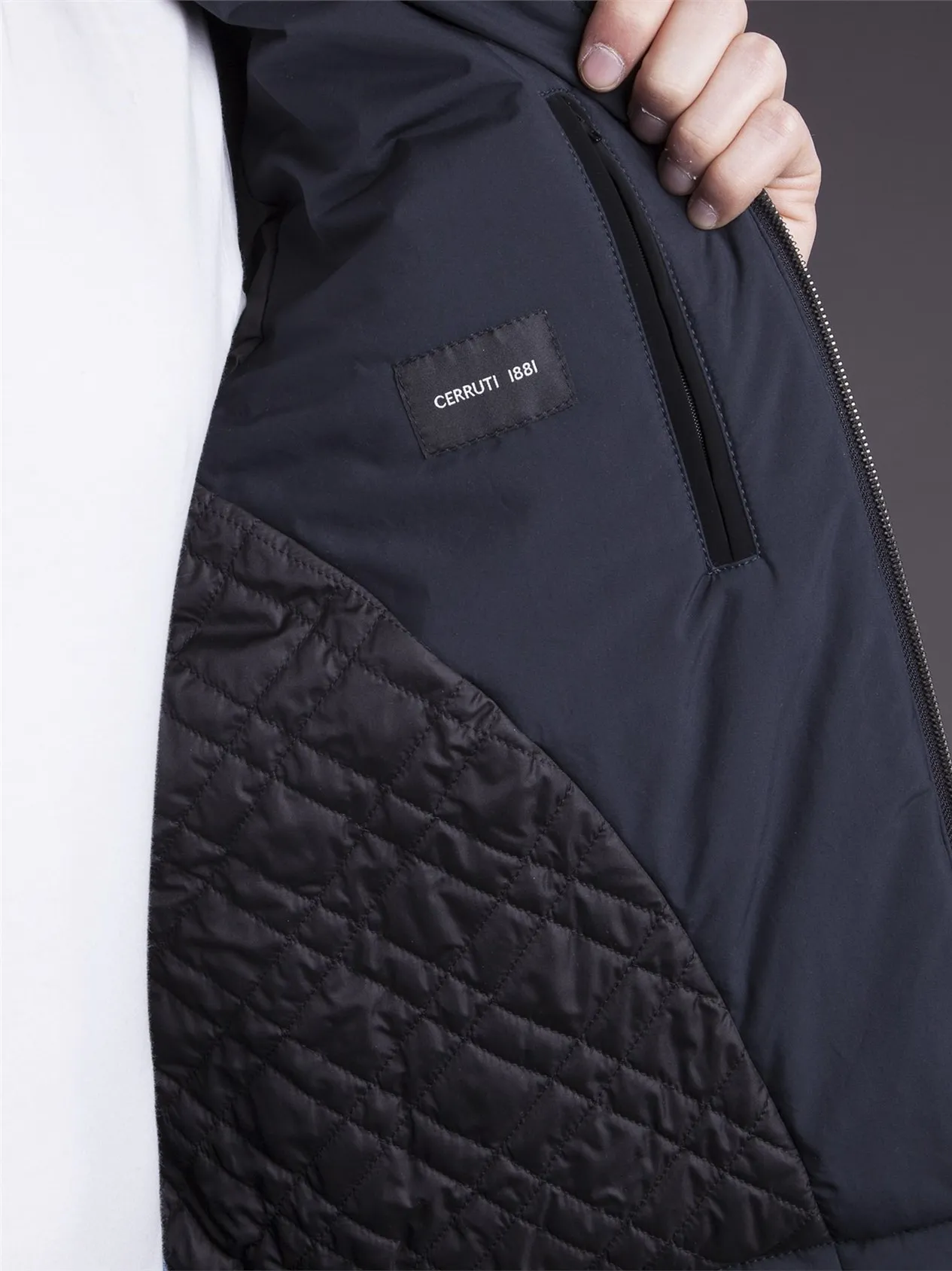 Black Quilted Bomber Jacket