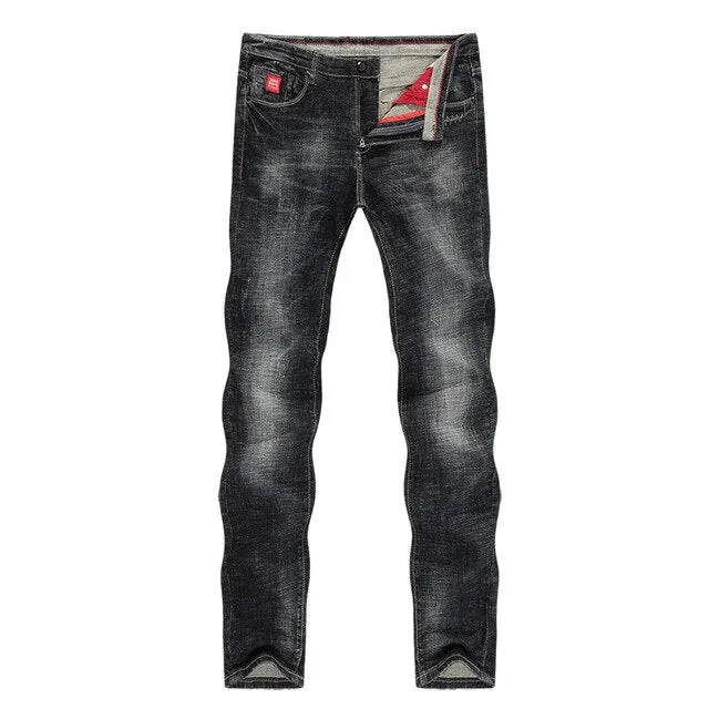 BlackTree Mens Jeans Slim Straight Elastic Casual Fashion Pockets Streetwear High Quality Men Denim.