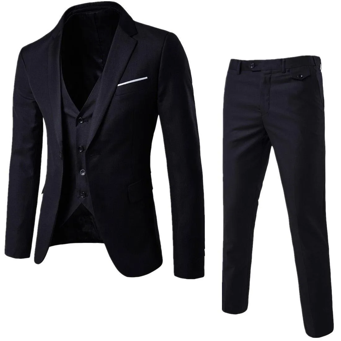 Blazer 3 Pieces Set Elegant Business Luxury Full Vest With Pants and Classic Jacket