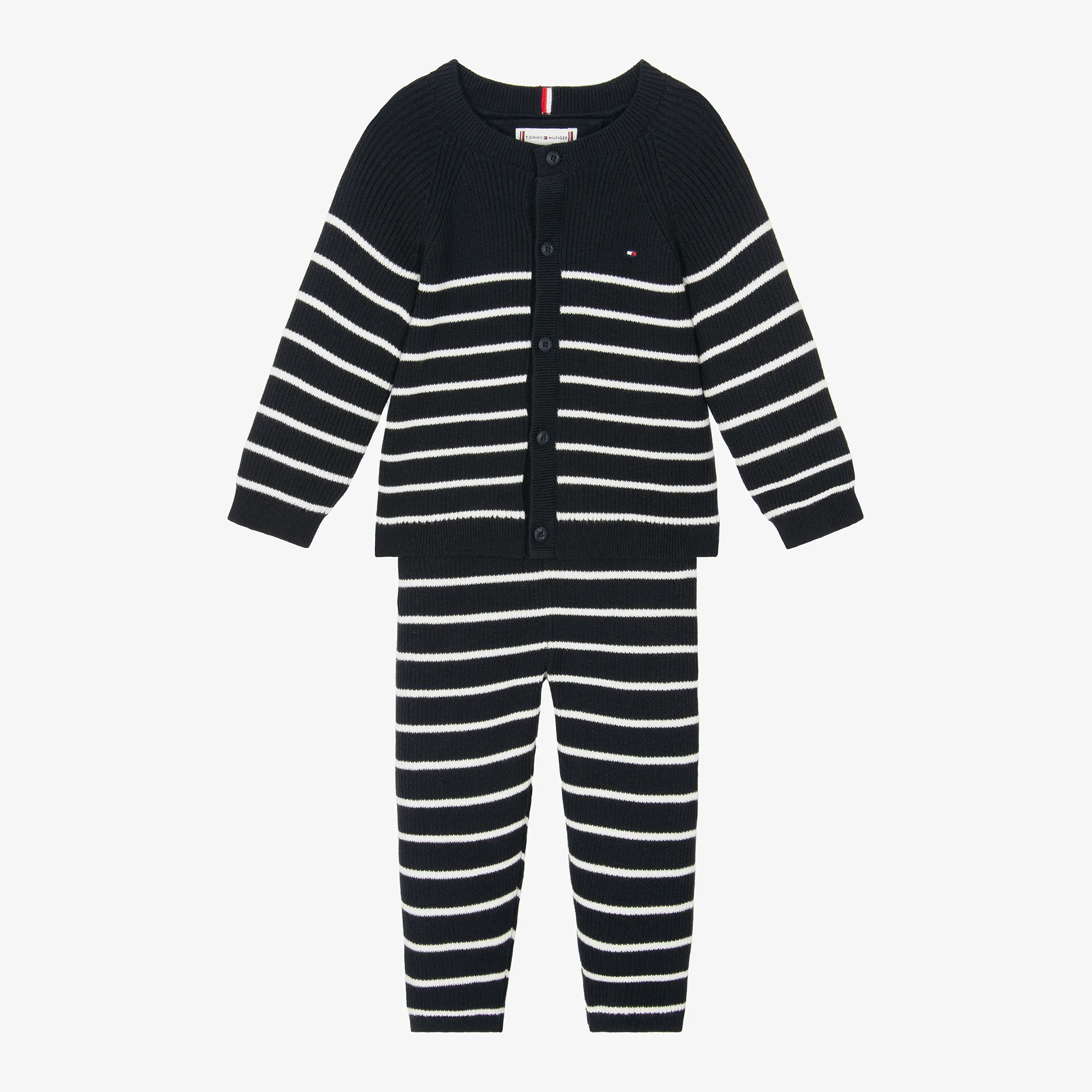 Blue Stripe Cotton Baby Outfit Set