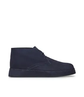 Blue suede desert boots