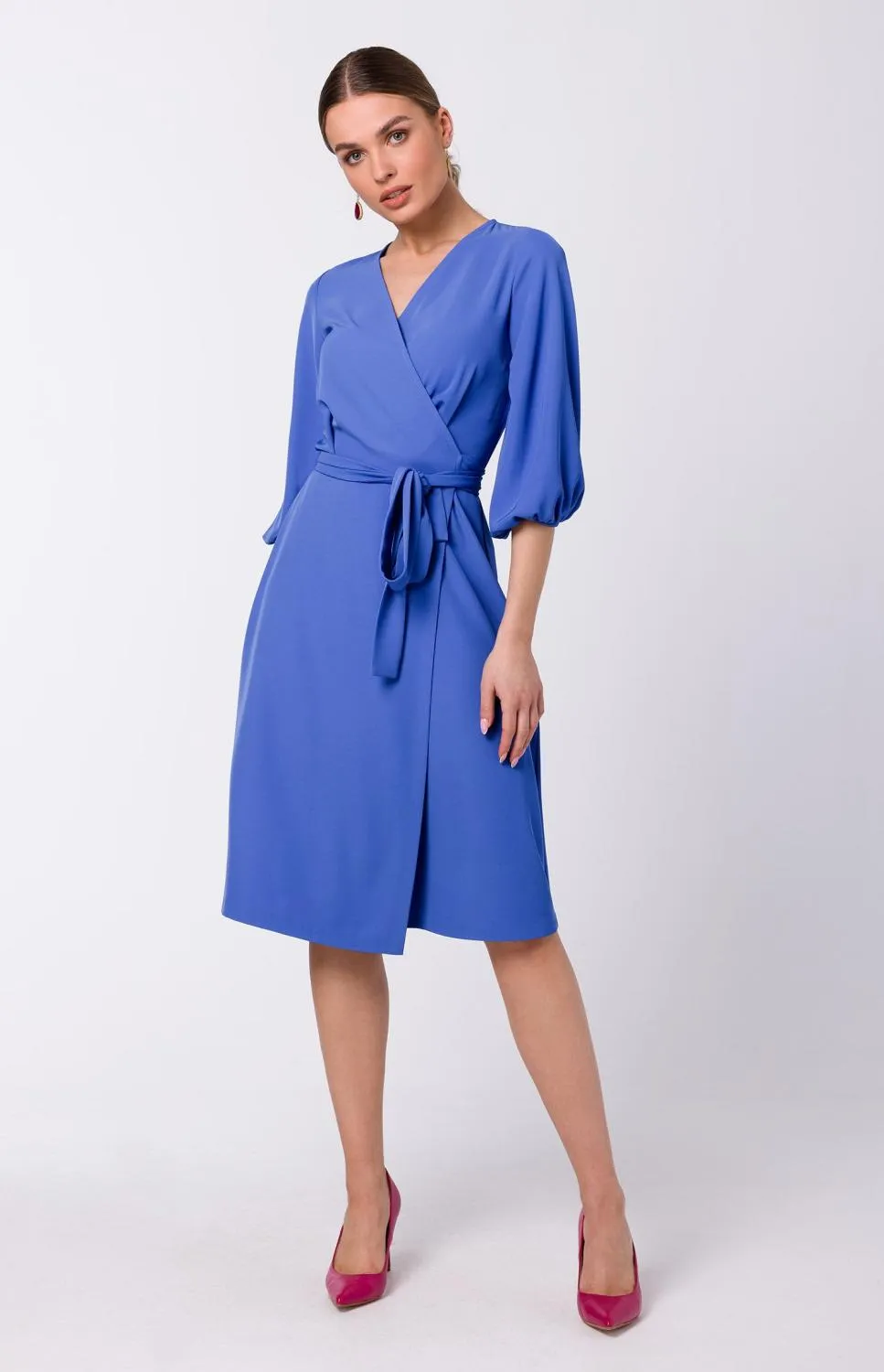 Blue wrap dress