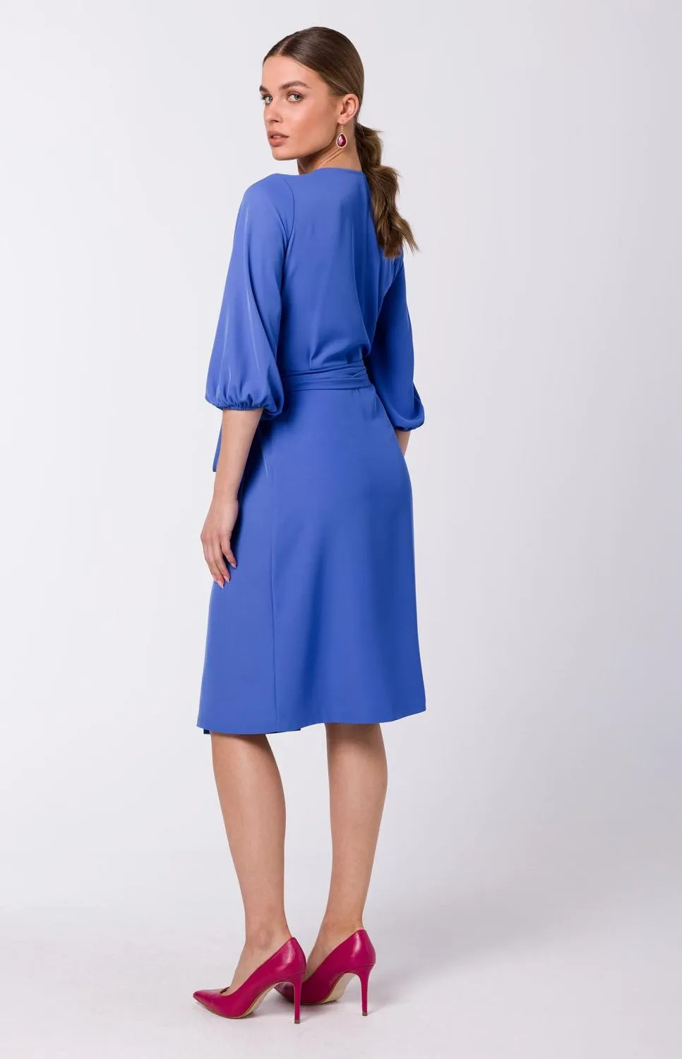 Blue wrap dress