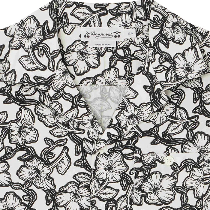 Bonpoint Child Steve Shirt Black Floral