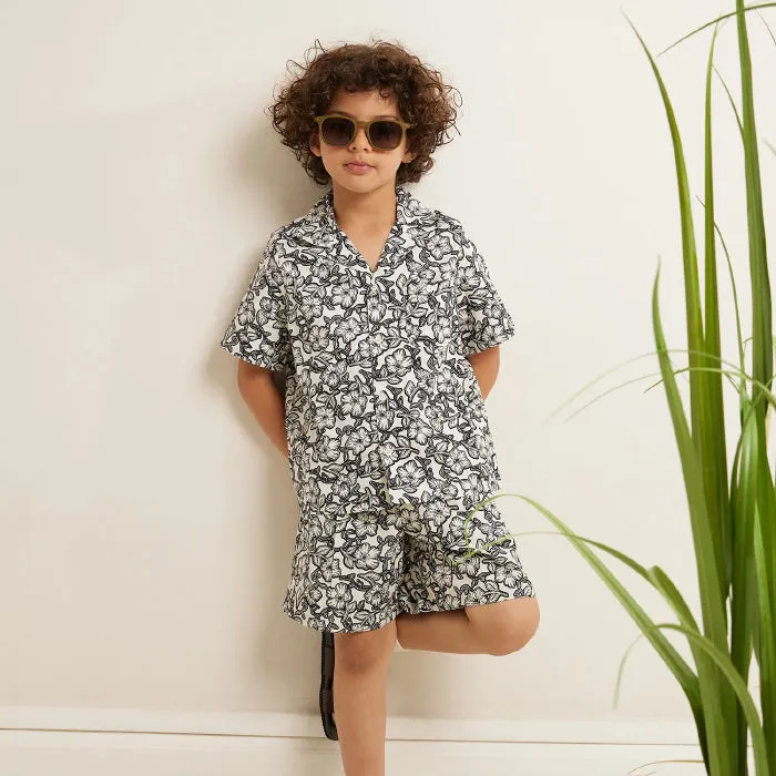 Bonpoint Child Steve Shirt Black Floral