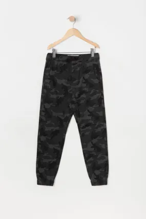 Boys Camo Print Slim Leg Jogger