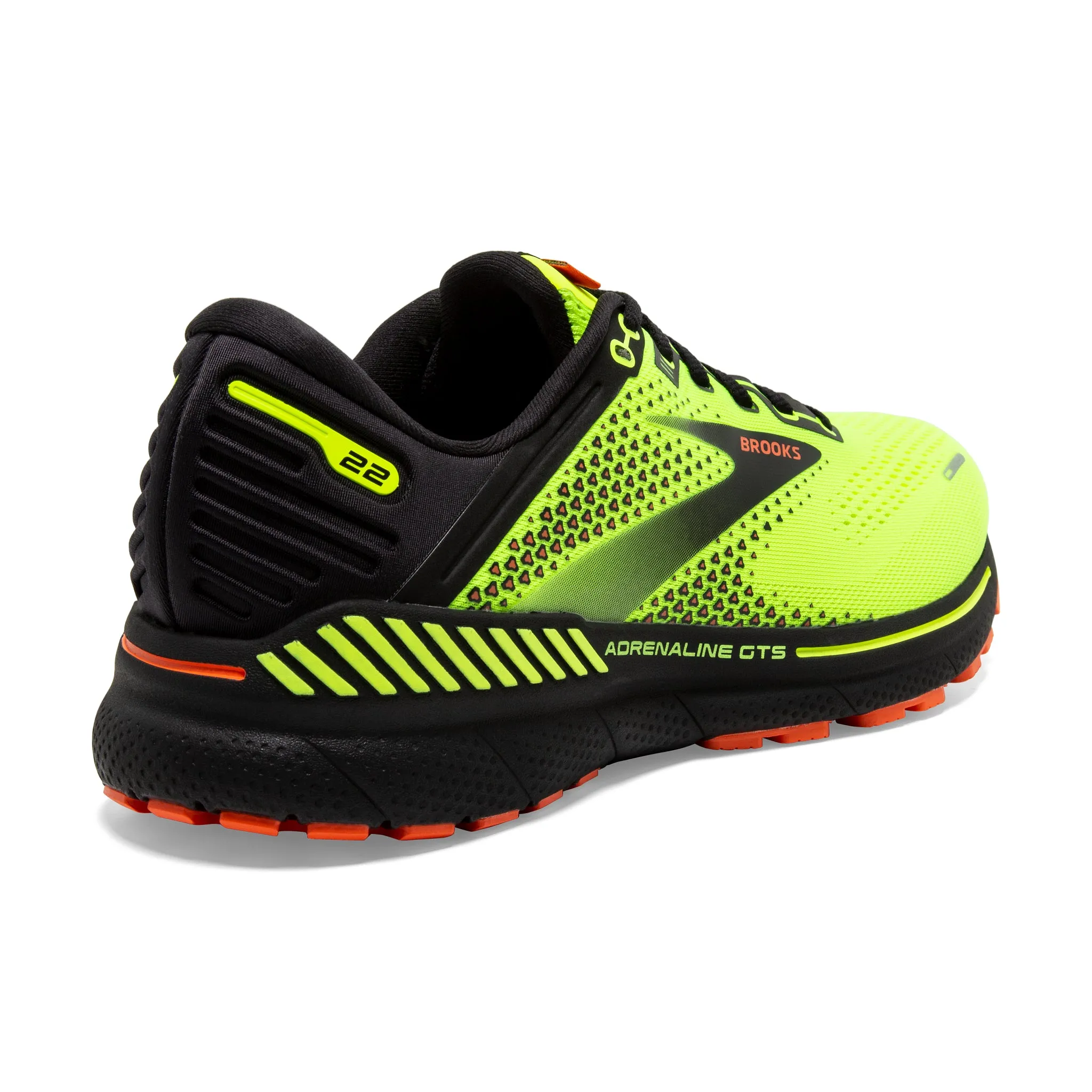 Brooks Men's 110366 736 Adrenaline GTS 22 Nightlife/Black/Flame Cushion Support Running Shoes