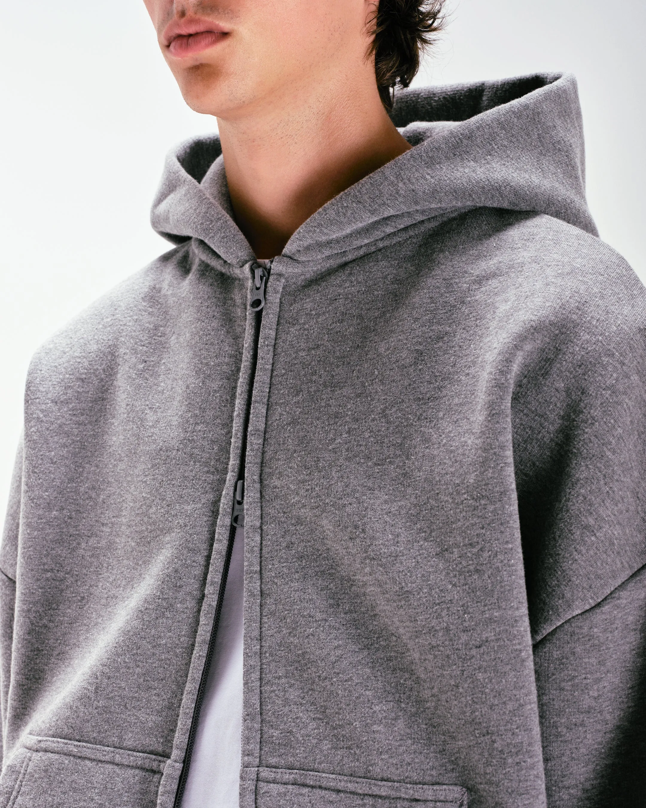 BUBBLE FIT ZIP HOODIE - CHARCOAL