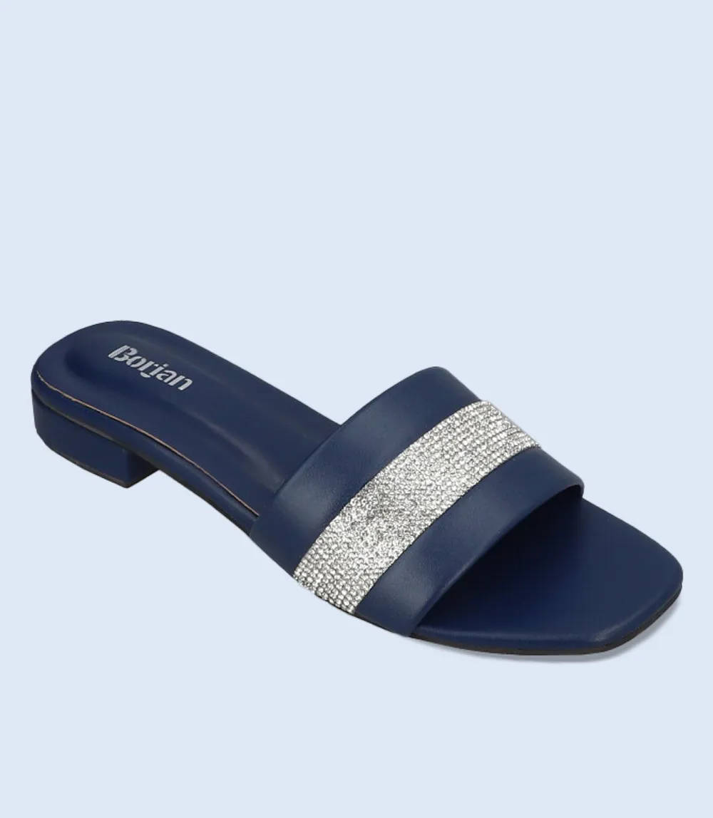 BW9339-NAVY-Women Casual Slippers