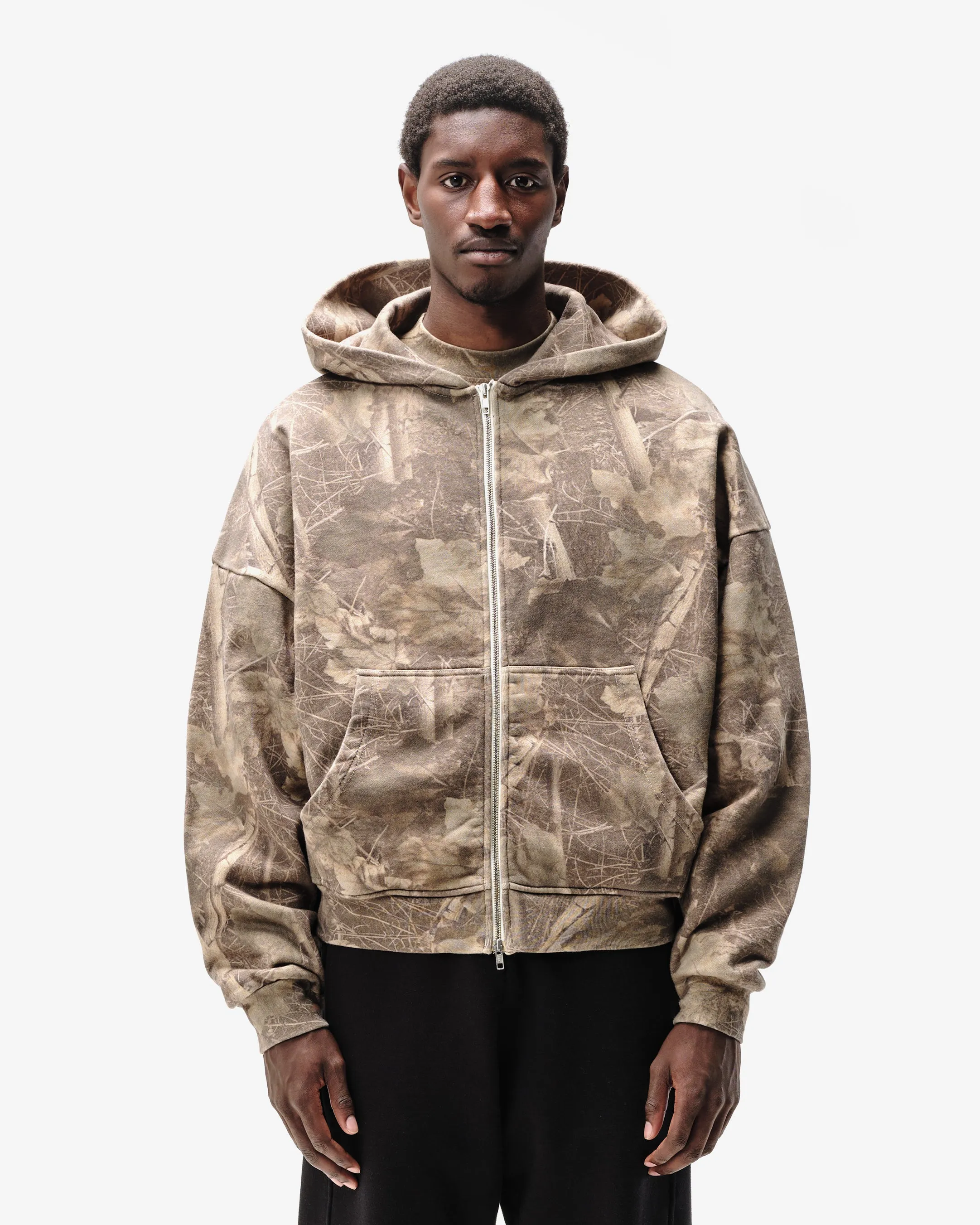 CAMO ZIP HOODIE - WOODLAND