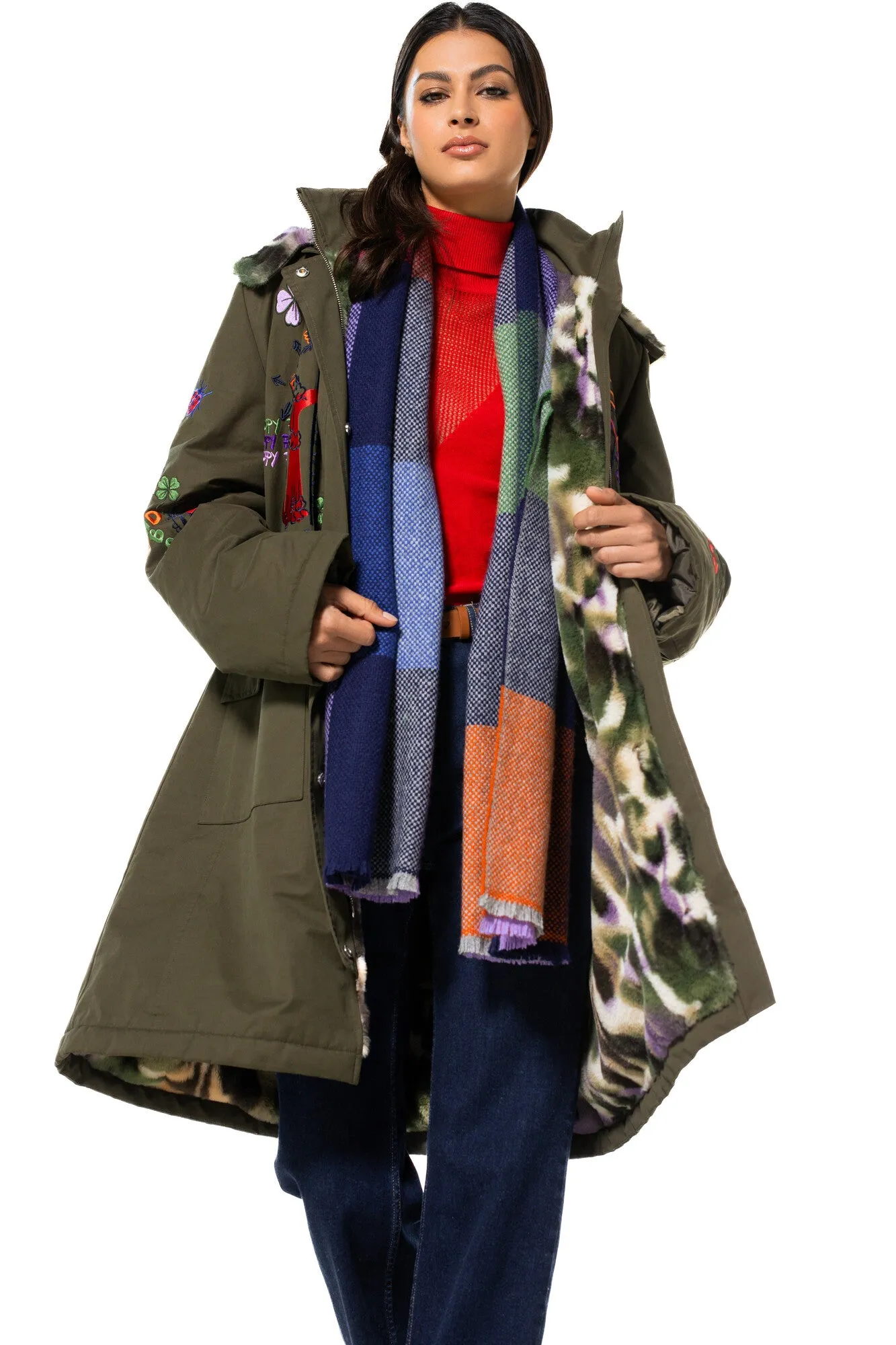 Caroline Biss CAMOUFLAGE LINING FANTASY PARKA