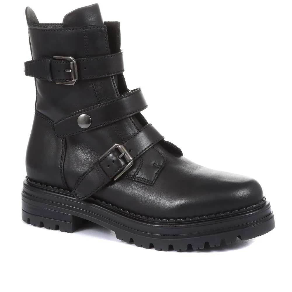 Casimira Buckle Biker Boots - CASIMIRA / 320 549