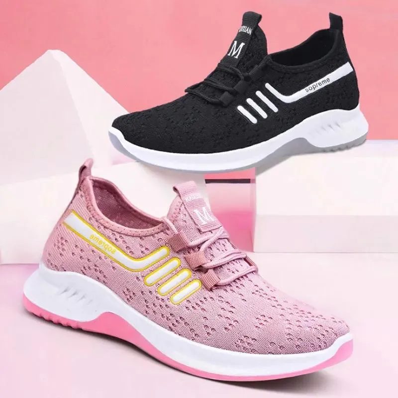 Casual Fashion Breathable Walking Mesh Flat Vulcanized Women's Sneakers