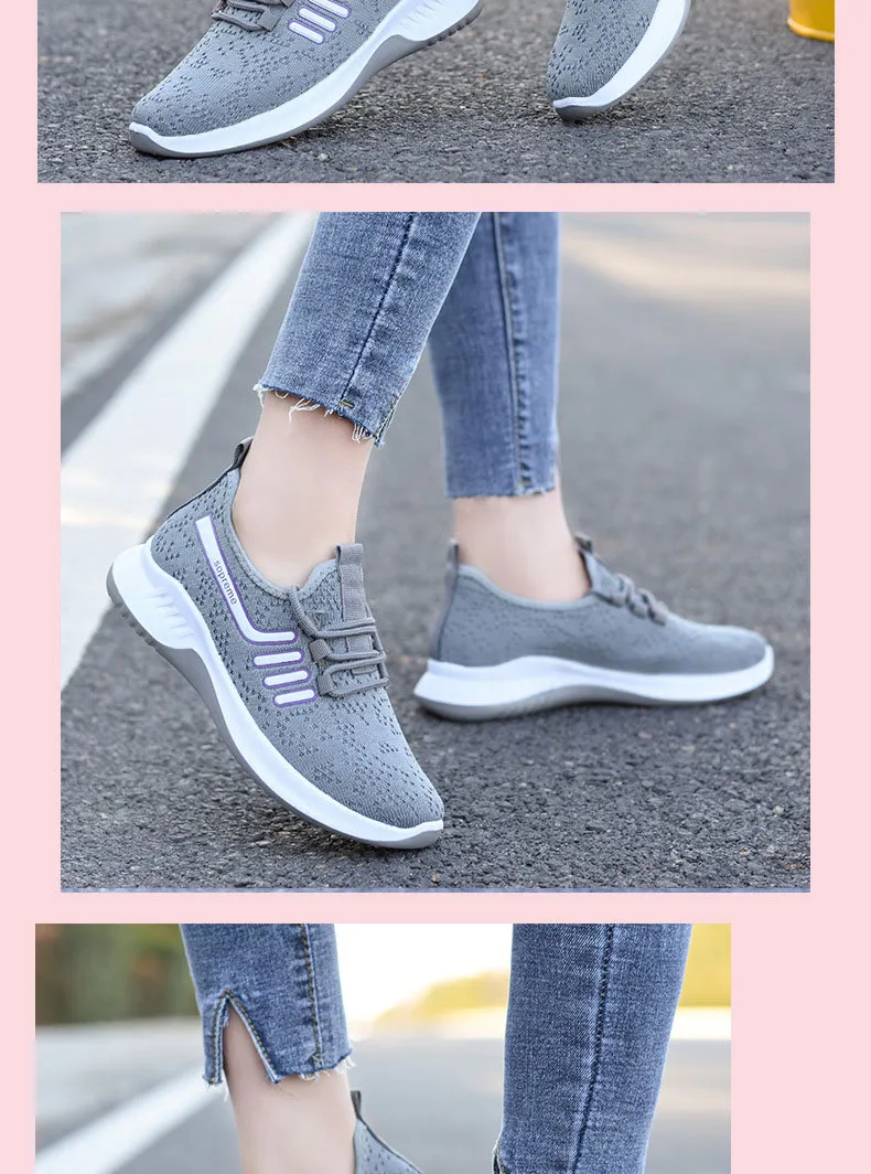 Casual Fashion Breathable Walking Mesh Flat Vulcanized Women's Sneakers