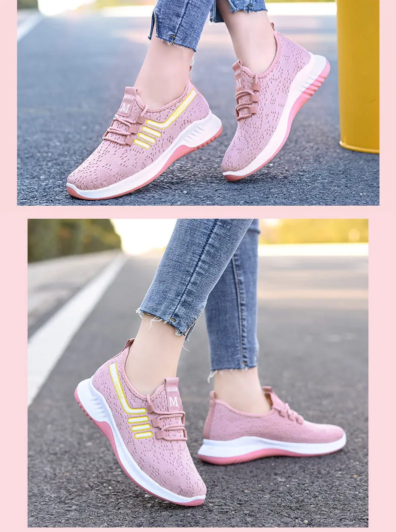 Casual Fashion Breathable Walking Mesh Flat Vulcanized Women's Sneakers