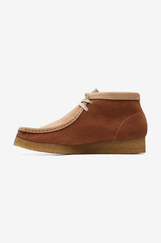 Clarks suede shoes Wallabee Boot women's brown color 26169841