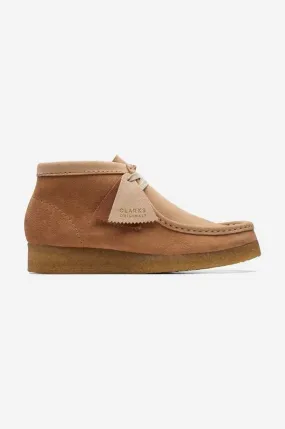 Clarks suede shoes Wallabee Boot women's brown color 26169841